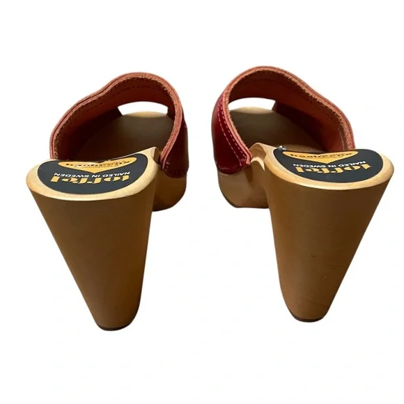 Swedish Hasbeens Grease Sky High Sandal Women's Size 36 / US 6 Red - Picture 9 of 12